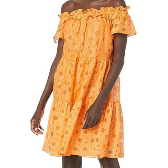 Trina Turk Margery Off-the-Shoulder Eyelet Midi Dress Size S - Picture 2 of 15